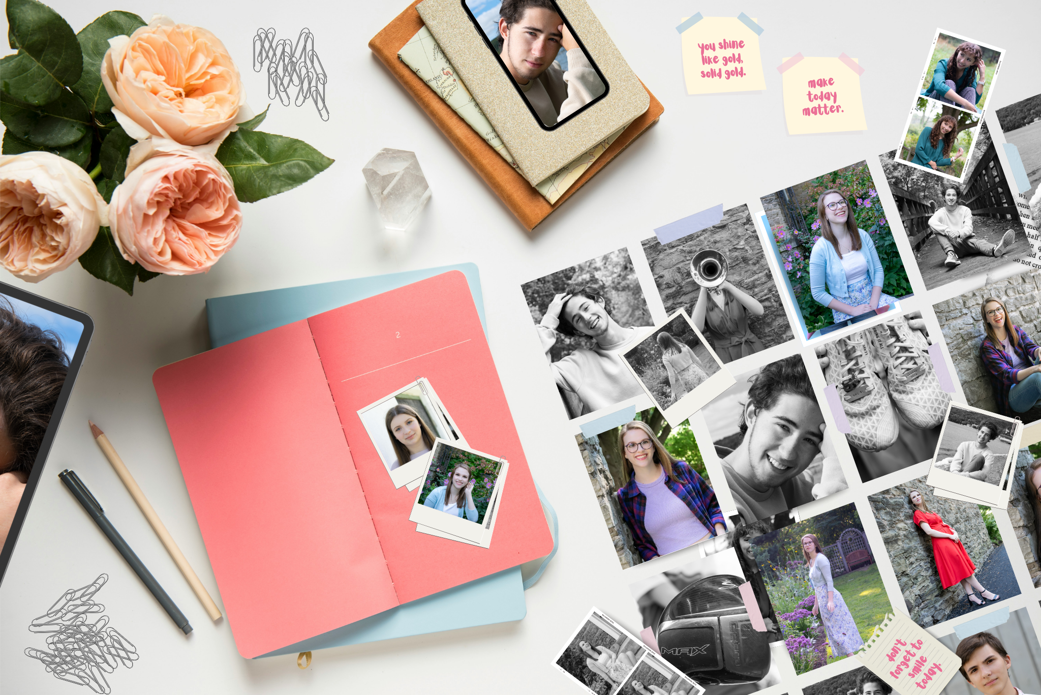 Custom-designed senior portrait albums, wall art, and keepsakes from premium photography session
