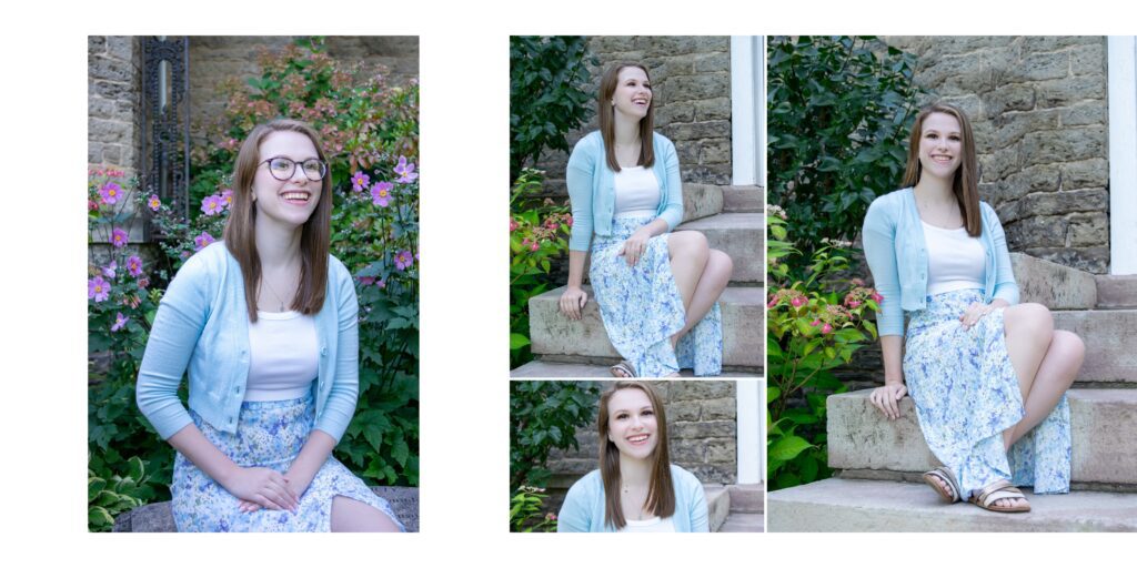 Senior portrait styling consultation to help prepare outfits for professional photo session.