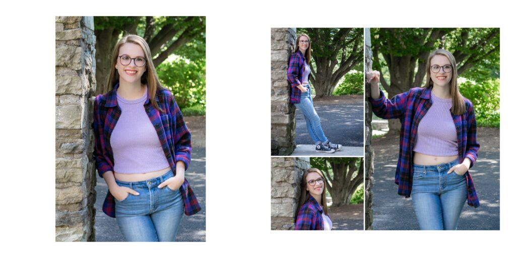 High school senior girl enjoying premium senior portrait experience during in Rochester NY.